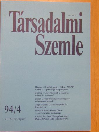 Bruszt László - Társadalmi Szemle 1994. április [antikvár]