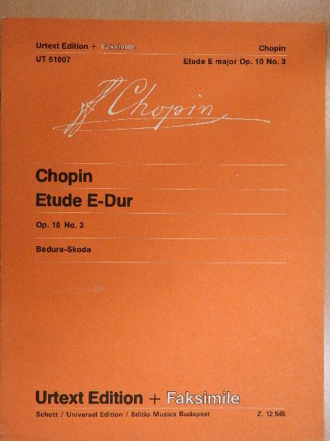 Frédéric Chopin - Etude E-Dur/E major op. 10 No. 3 [antikvár]
