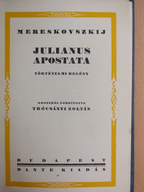 Mereskovszkij - Julianus apostata I-II. [antikvár]