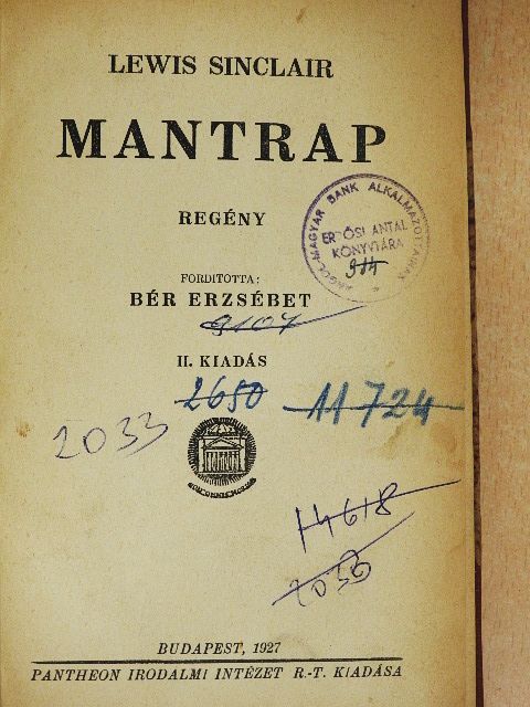Sinclair Lewis - Mantrap [antikvár]