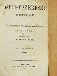 Kövér Gábor - Gyógyszerészi Hetilap 1869. (nem teljes évfolyam) [antikvár]