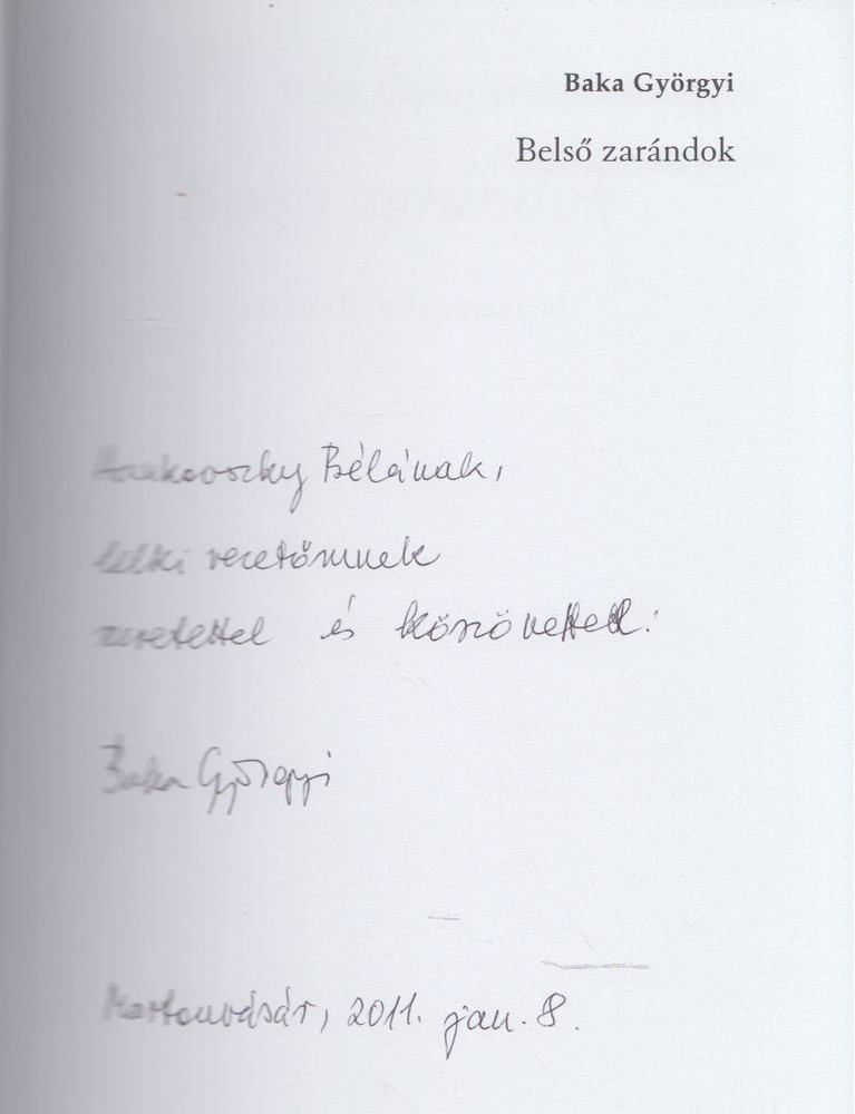 Baka Györgyi - Belső zarándok (dedikált) [antikvár]