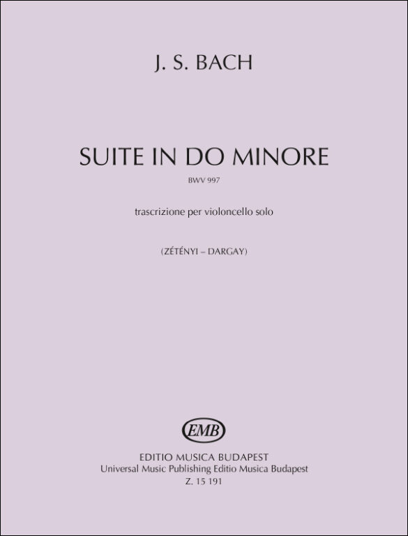 J.S.BACH - SUITE IN DO MINORE BWV 997 - TRASCRIZIONE PER VIOLONCELLO SOLO