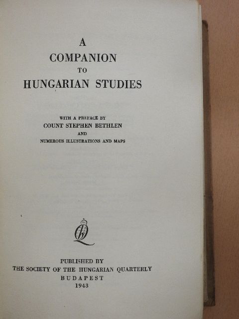 Bernard Kumorovitz - A Companion to Hungarian Studies [antikvár]