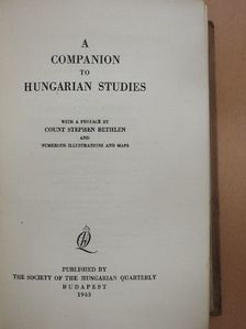 Bernard Kumorovitz - A Companion to Hungarian Studies [antikvár]
