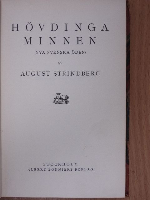 August Strindberg - Hövdinga minnen [antikvár]