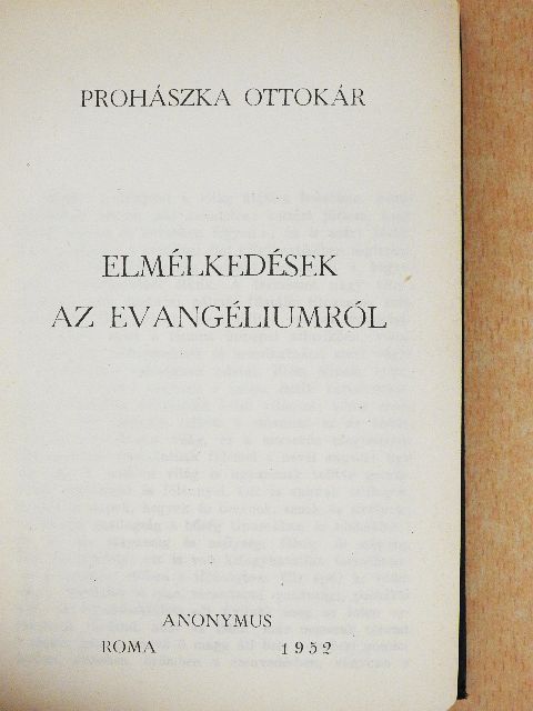 Prohászka Ottokár - Elmélkedések az Evangéliumról [antikvár]