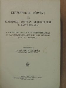 Kereskedelmi törvény III. [antikvár]