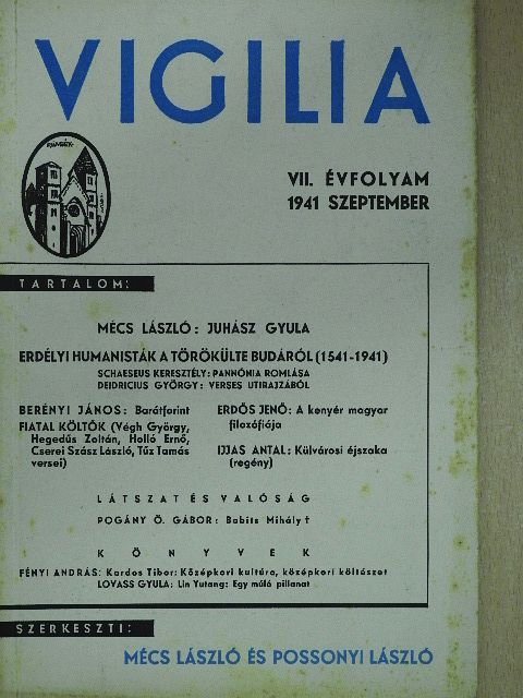 Berényi János - Vigilia 1941. szeptember [antikvár]