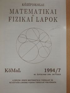 Pelikán József - Középiskolai matematikai és fizikai lapok 1994. október [antikvár]