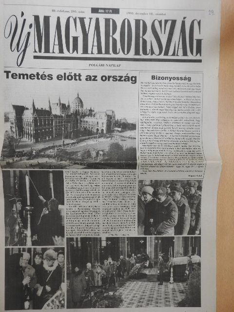 Bognár Antal - Új Magyarország 1993. december 18. [antikvár]