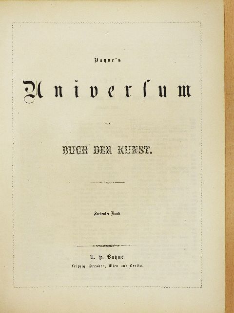 Payne's Universum und Buch der Kunst 7. (gótbetűs) [antikvár]