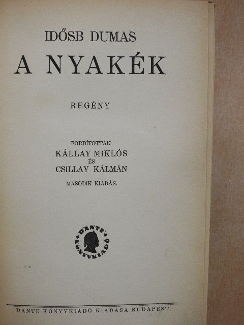 Dumas - A nyakék [antikvár]