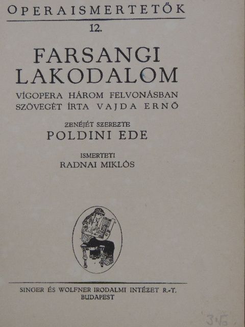 Poldini Ede - Farsangi lakodalom [antikvár]