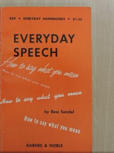 Bess Sondel - Everyday Speech [antikvár]