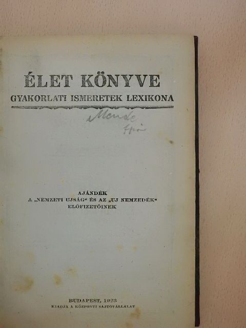 Élet könyve [antikvár]