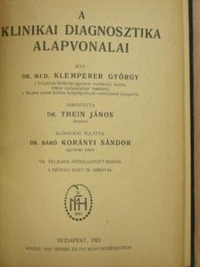 Dr. Med. Klemperer György - A klinikai diagnosztika alapvonalai [antikvár]