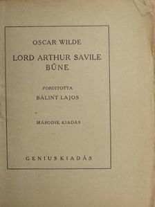 Oscar Wilde - Lord Arthur Savile bűne [antikvár]