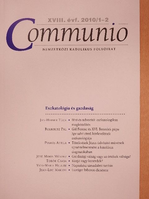 Puskás Attila - Communio 2010/1-2. [antikvár]