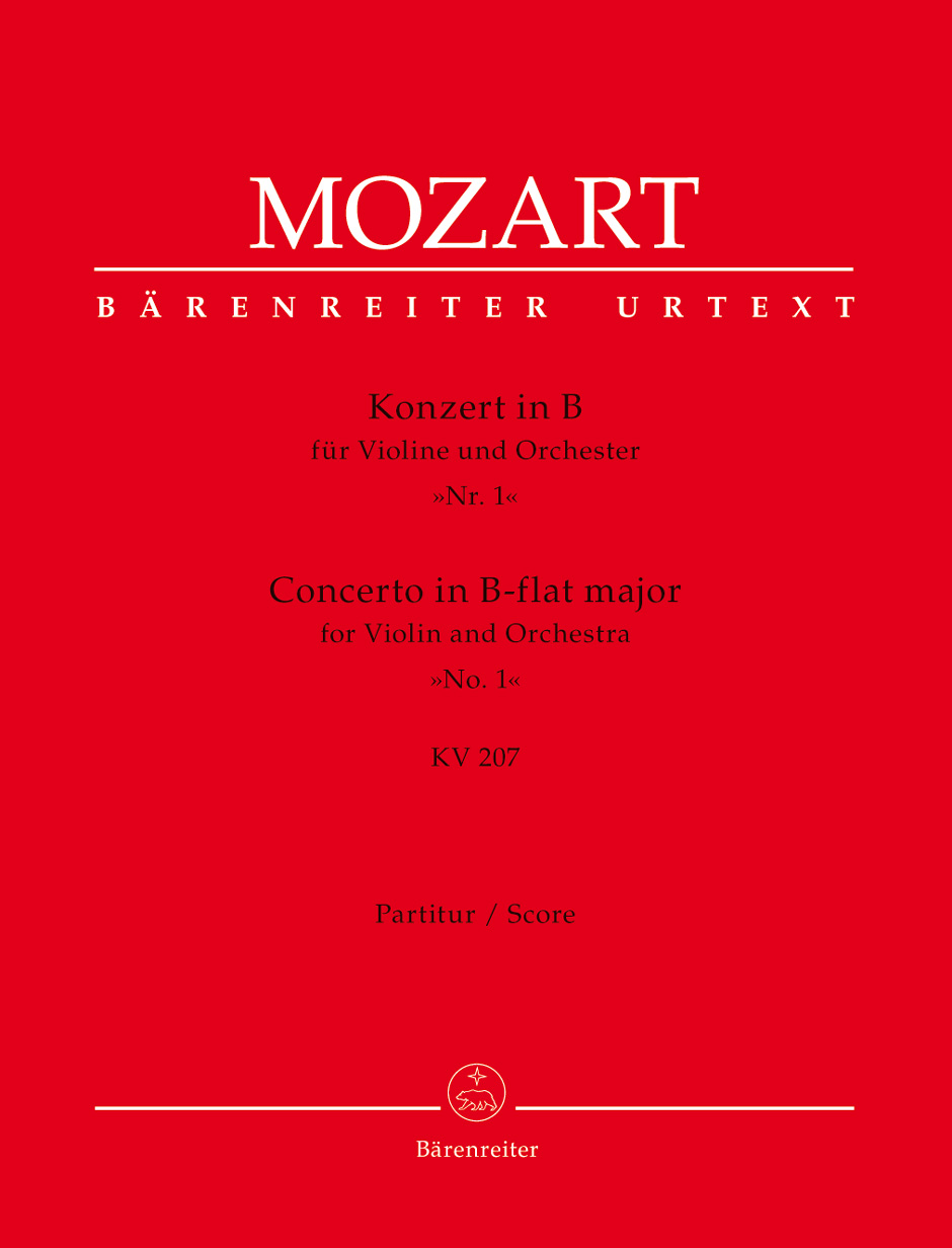 MOZART, W,A, - KONZERT IN B FÜR VIOLINE UND ORCHESTER NR.1 KV 207 PARTITUR URTEXT (CHRISTOPH-HELLMUT MAHLING)