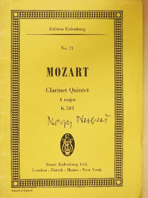 Wolfgang Amadeus Mozart - Quintet [antikvár]
