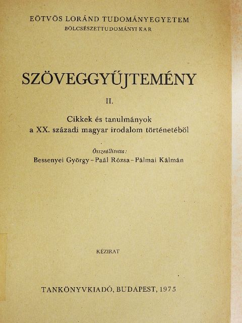 Bárdos Pál - Szöveggyűjtemény II. [antikvár]