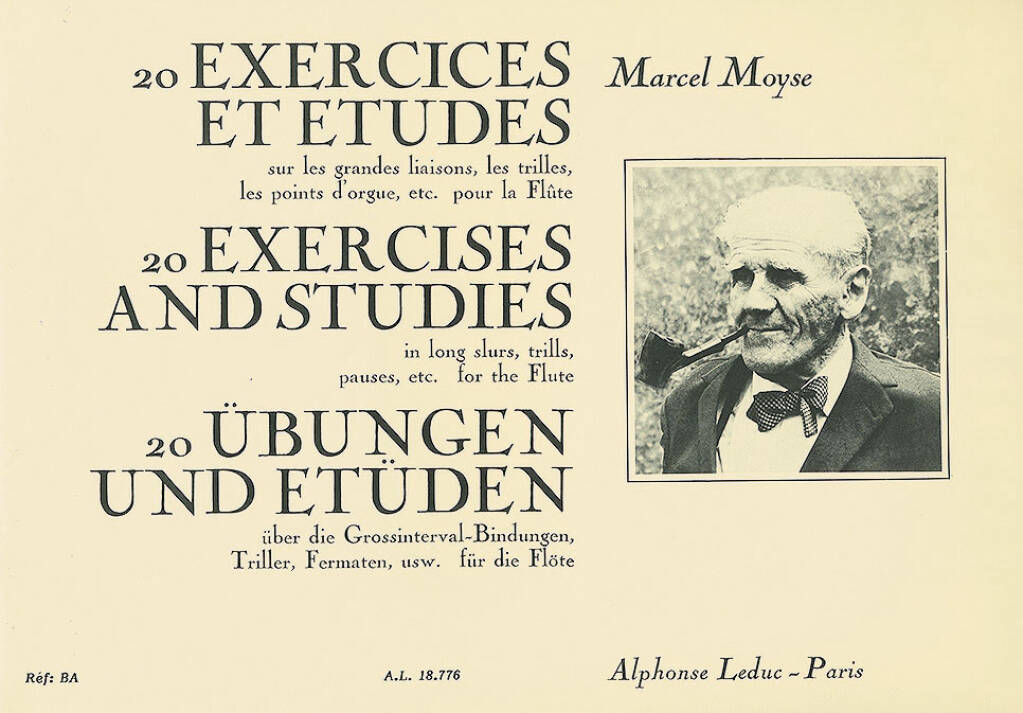 MOYSE, MARCEL - 20 EXERCICES ET ETUDES SOR LES GRANDES LIAISONS, LES TRILLES, LES POINTS D'ORGUE, ETC. POUR LA FLUTE