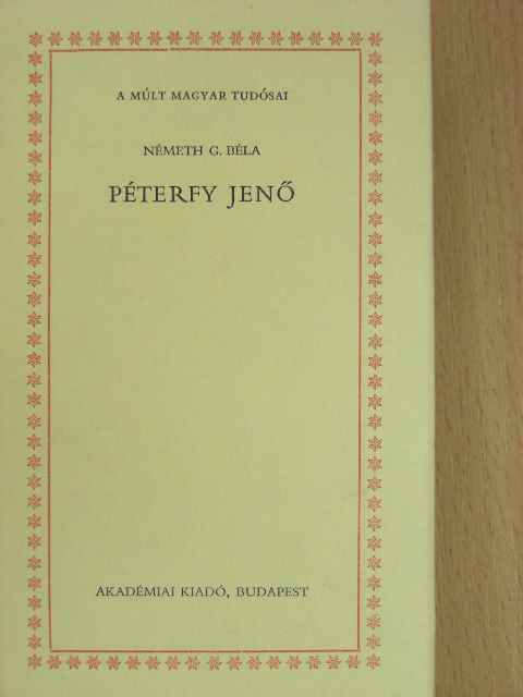 Németh G. Béla - Péterfy Jenő [antikvár]