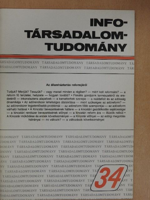 Csillag István - Info-Társadalomtudomány 1995. október [antikvár]