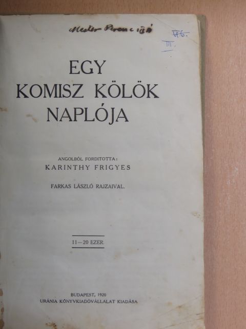 Egy komisz kölök naplója [antikvár]