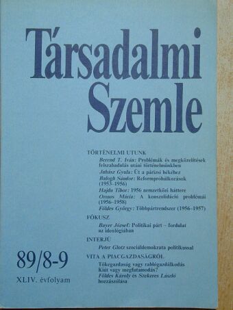Andrássy György - Társadalmi Szemle 1989. augusztus-szeptember [antikvár]