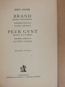 Ibsen Henrik - Brand/Peer Gynt [antikvár]
