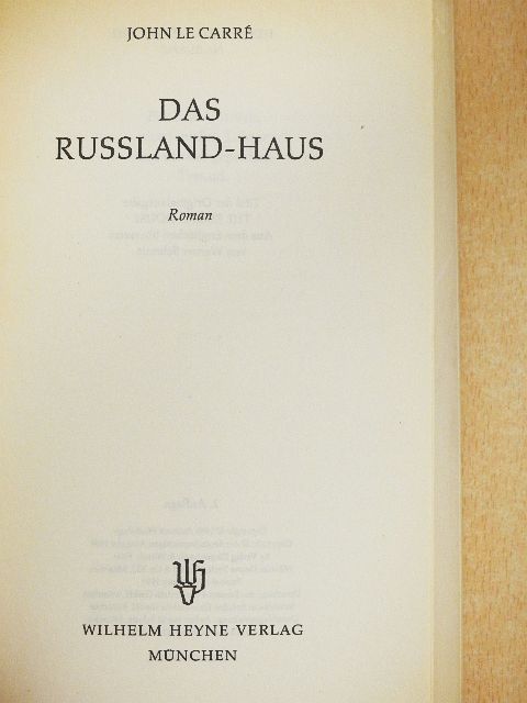 John le Carré - Das Russland-Haus [antikvár]