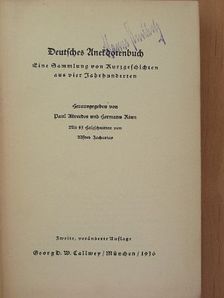 Hermann Kinn - Deutsches Anekdotenbuch (gótbetűs) [antikvár]