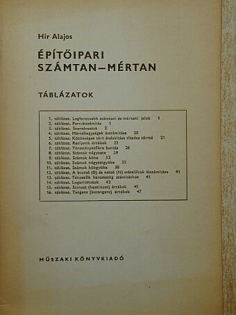 Hir Alajos - Építőipari számtan-mértan [antikvár]