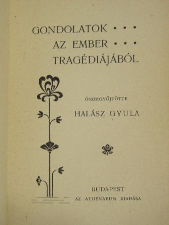 Gondolatok az ember tragédiájából [antikvár]