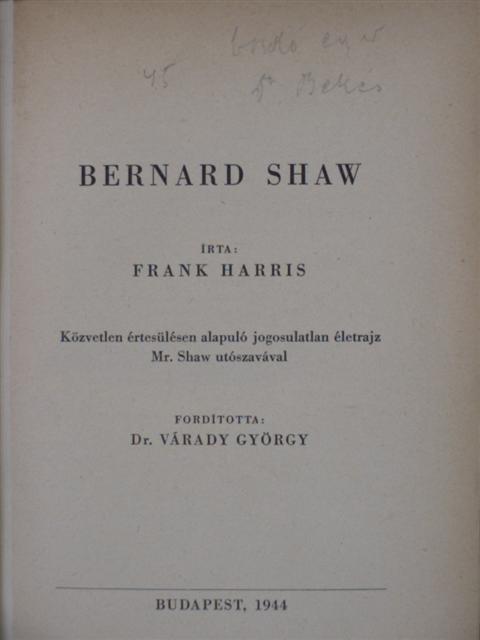 Frank Harris - Bernard Shaw [antikvár]