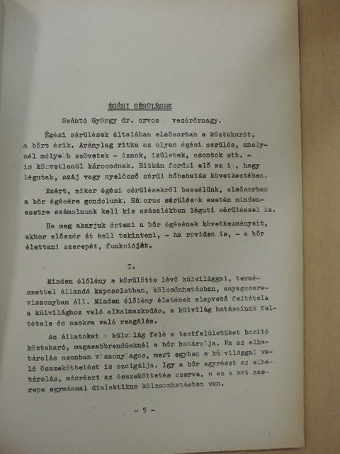 Dr. Szántó György - Égési sérülések [antikvár]