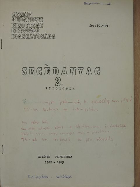 Segédanyag 2. - Filozófia [antikvár]