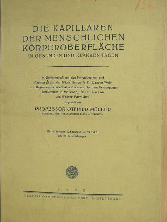 Bruno Niekau - Die kapillaren der menschlichen körperoberfläche [antikvár]