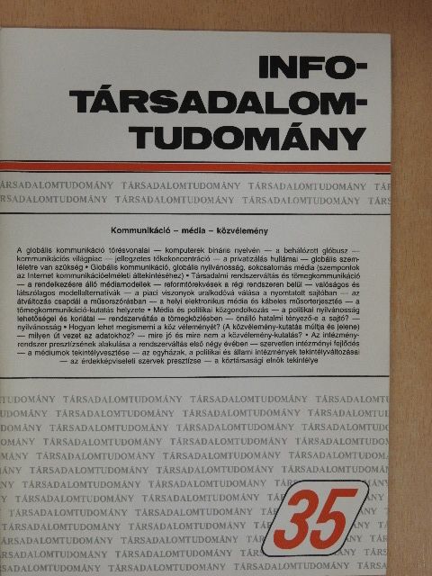 Enyedi György - Info-Társadalomtudomány 1995. december [antikvár]