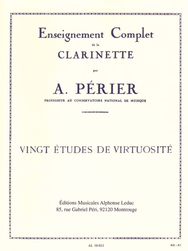 PÉRIER, A. - VINGT ÉTUDES DE VIRTUOSITÉ POUR CLARINETTE