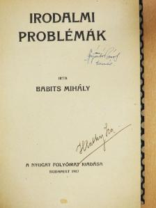 Babits Mihály - Irodalmi problémák [antikvár]