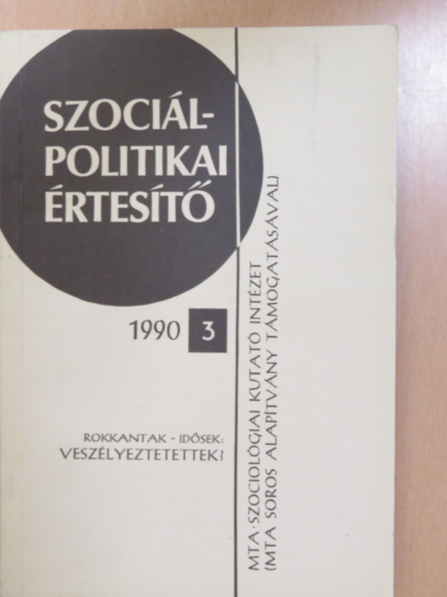 Bárdos Kata - Szociálpolitikai értesítő 1990/3. [antikvár]