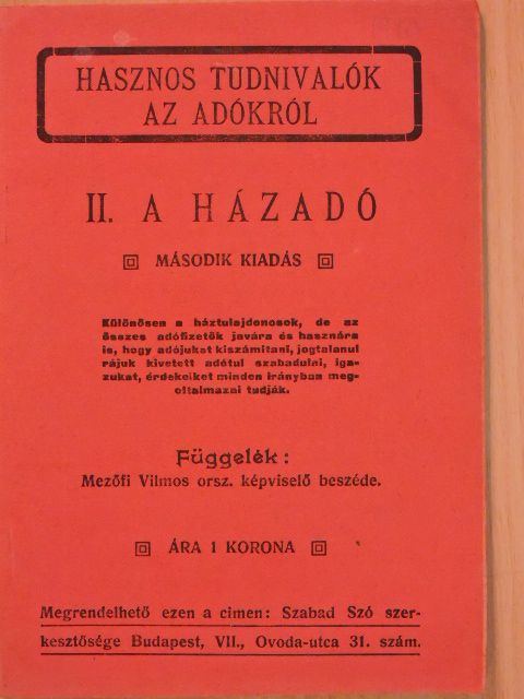 Mezőfi Vilmos - A házadó [antikvár]