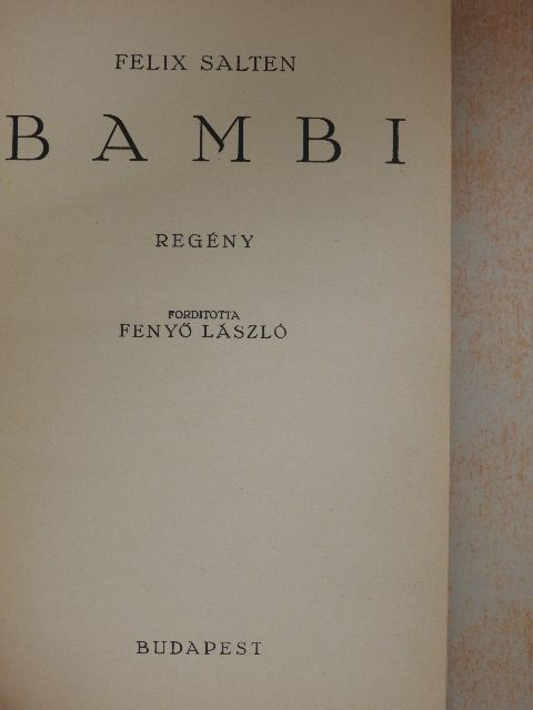 Felix Salten - Bambi [antikvár]
