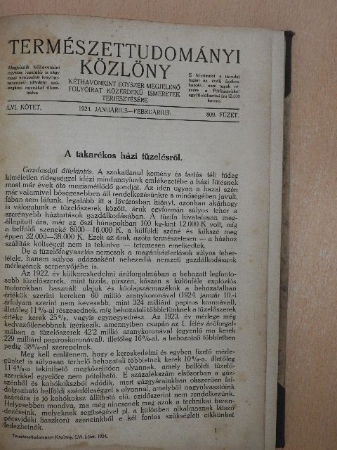 Dr. Lenhossék Mihály - Természettudományi Közlöny 1924. január-december/Természettudományi Közlöny 1929. november 15. [antikvár]