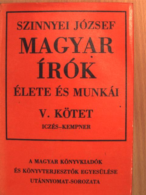Szinnyei József - Magyar írók élete és munkái V. (töredék) [antikvár]