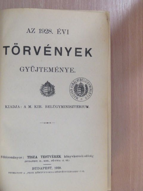 Az 1928. évi törvények gyüjteménye [antikvár]