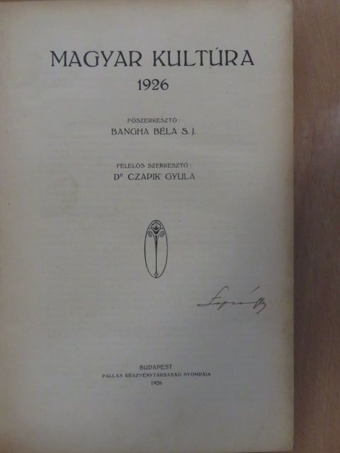 Blaskó Mária - Magyar Kultúra 1926. január-december [antikvár]